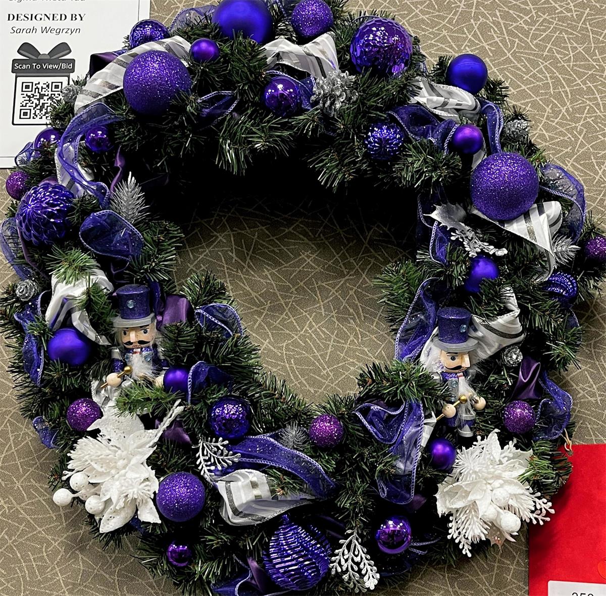 Wreath decorated by Sarah Wegrzyn for Mu Gamma donation